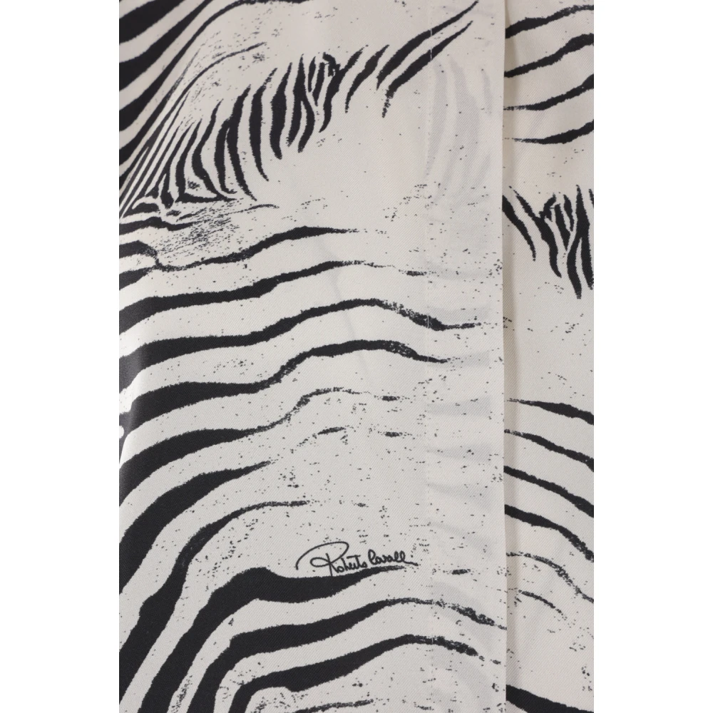 Roberto Cavalli Zebra Print Zijden Overhemd Black Dames