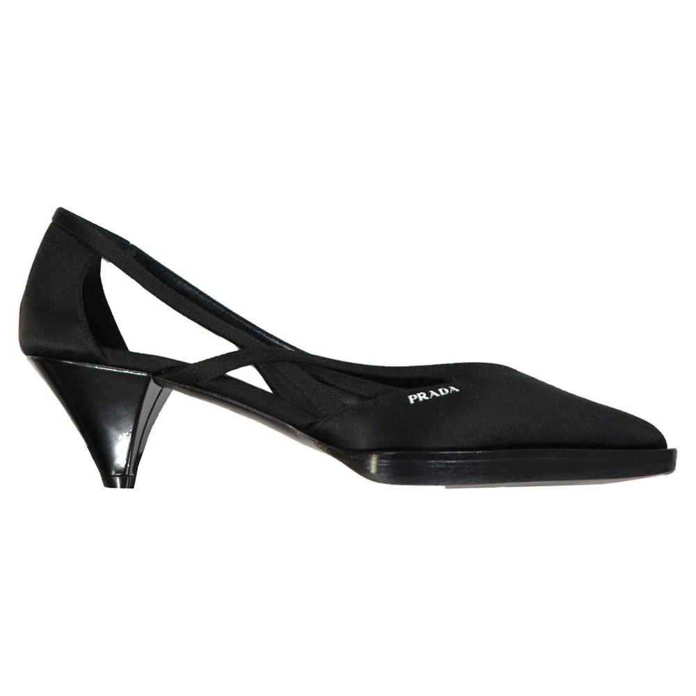 Prada Black Pumps, Female, 2 Uk, Strappy Pointed Toe Heels For Formal Events