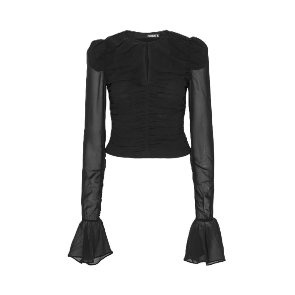 Rotate Birger Christensen Top met decoratieve drapering Black Dames