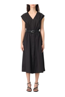 robe-midi-sans-manches-noire-avec-ceinture