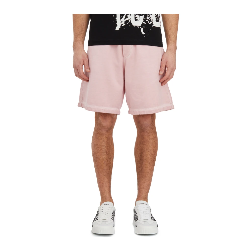 Dsquared2 Katoenen Bermuda Shorts Pink Heren