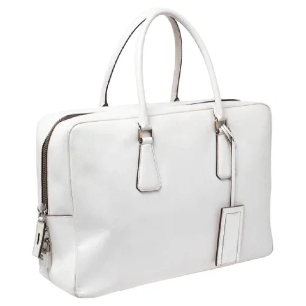 Prada Vintage Pre-owned Leather handbags White Dames