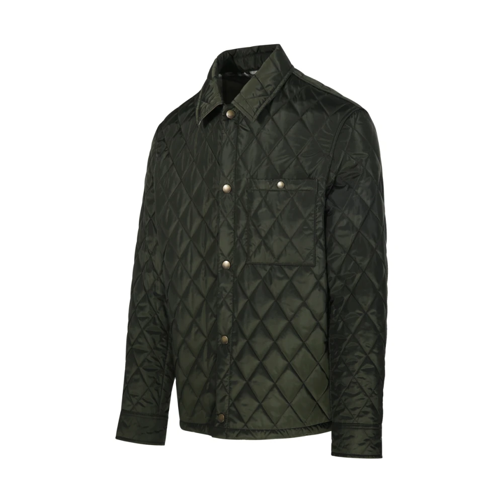 Burberry Gewatteerde jas in Shale kleur Green Heren