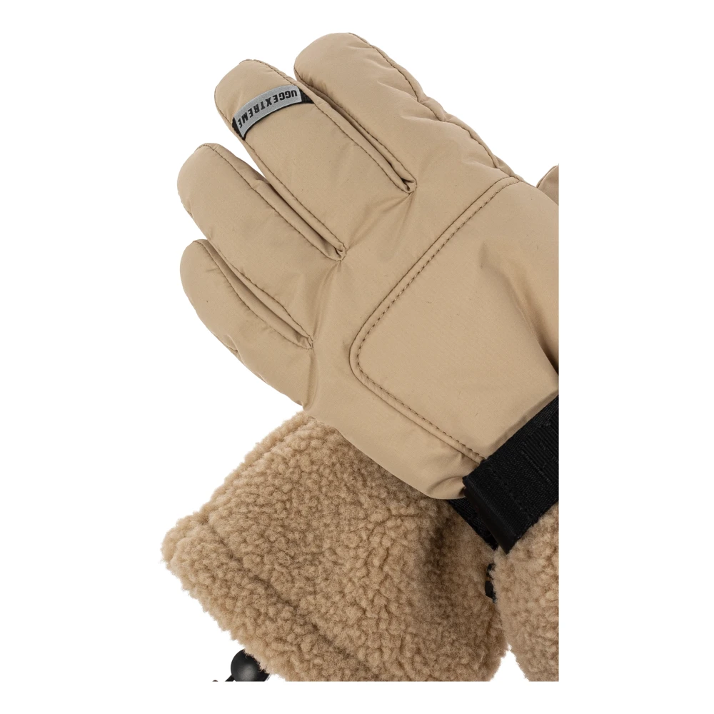 Ugg Skihandschoenen Shasta met nepbont Beige Dames