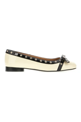 Eyelet Bow Ballerinas