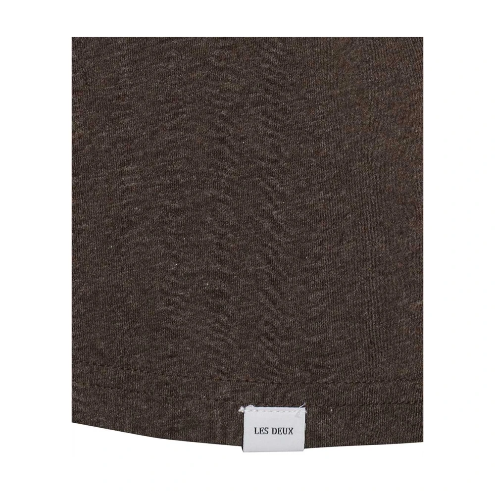 Les Deux Geribbelde Katoenen Crew-Neck T-shirt Gray Heren