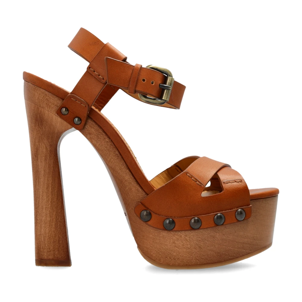 Dsquared2 Brown Platform Sandals - Female - High Heel Sandals - 6 Uk - Shoes