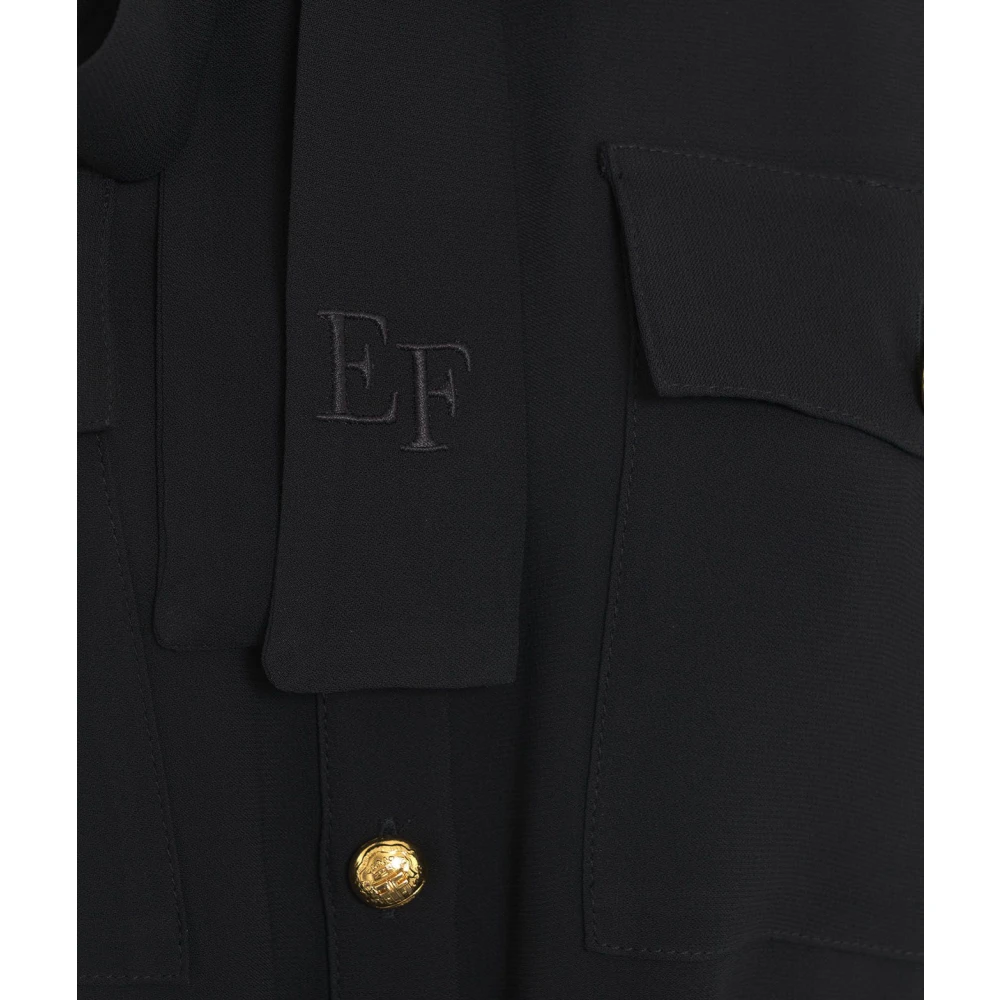 Elisabetta Franchi Zwart Stretch Crêpe Jumpsuit Black Dames