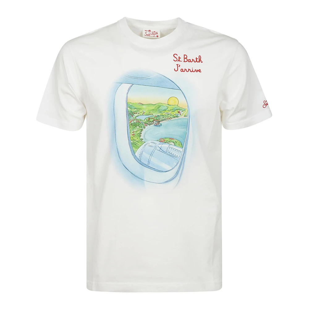 MC2 Saint Barth Witte Katoenen T-Shirt met Print White Heren