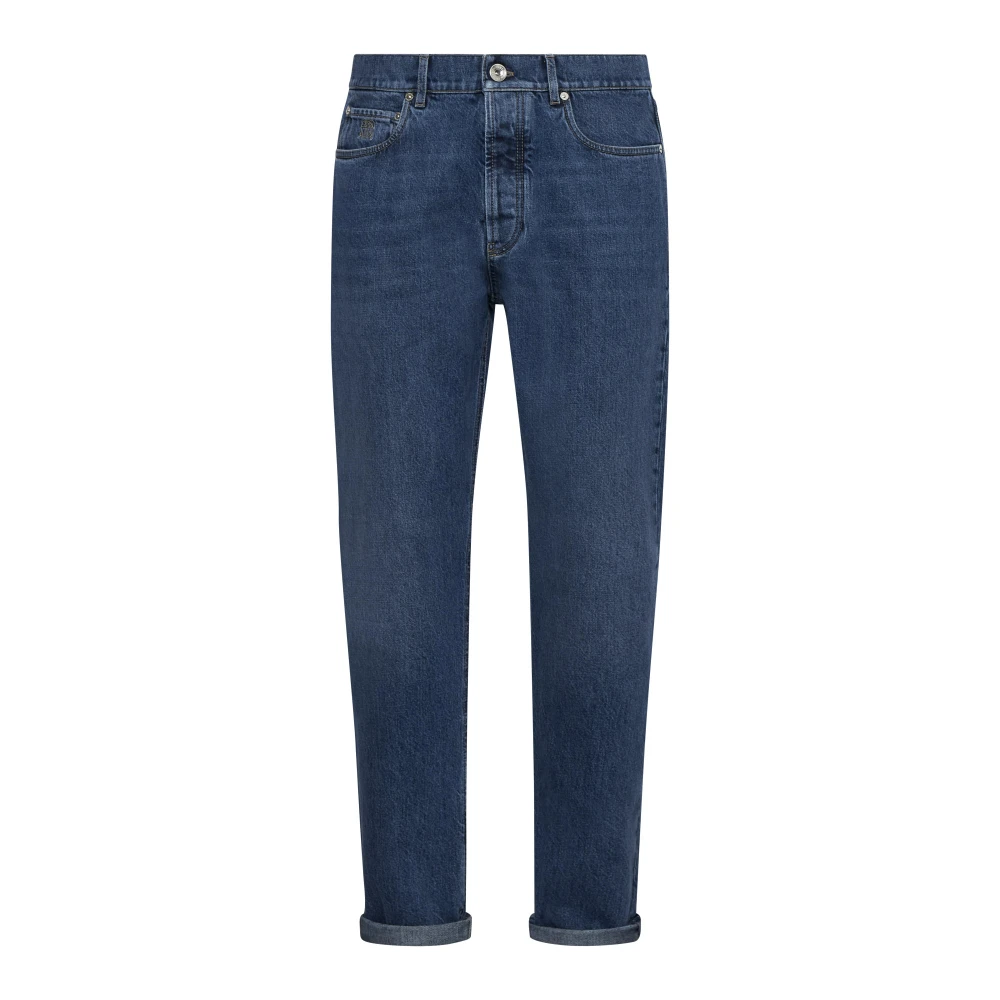 BRUNELLO CUCINELLI Blauwe Jeans voor Stijlvolle Look Blue Heren