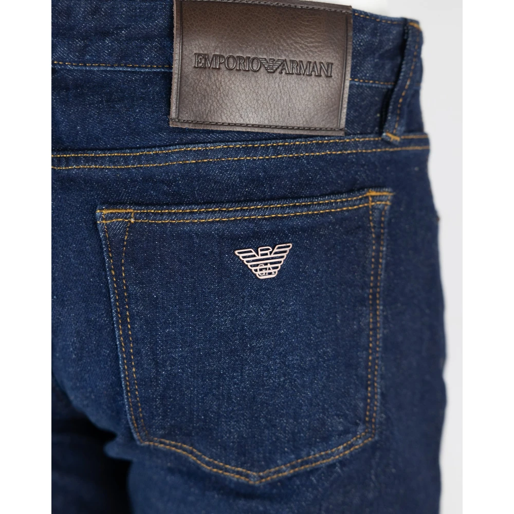 Emporio Armani Jeans met lage taille en regular fit met knoopsluiting Blue Heren