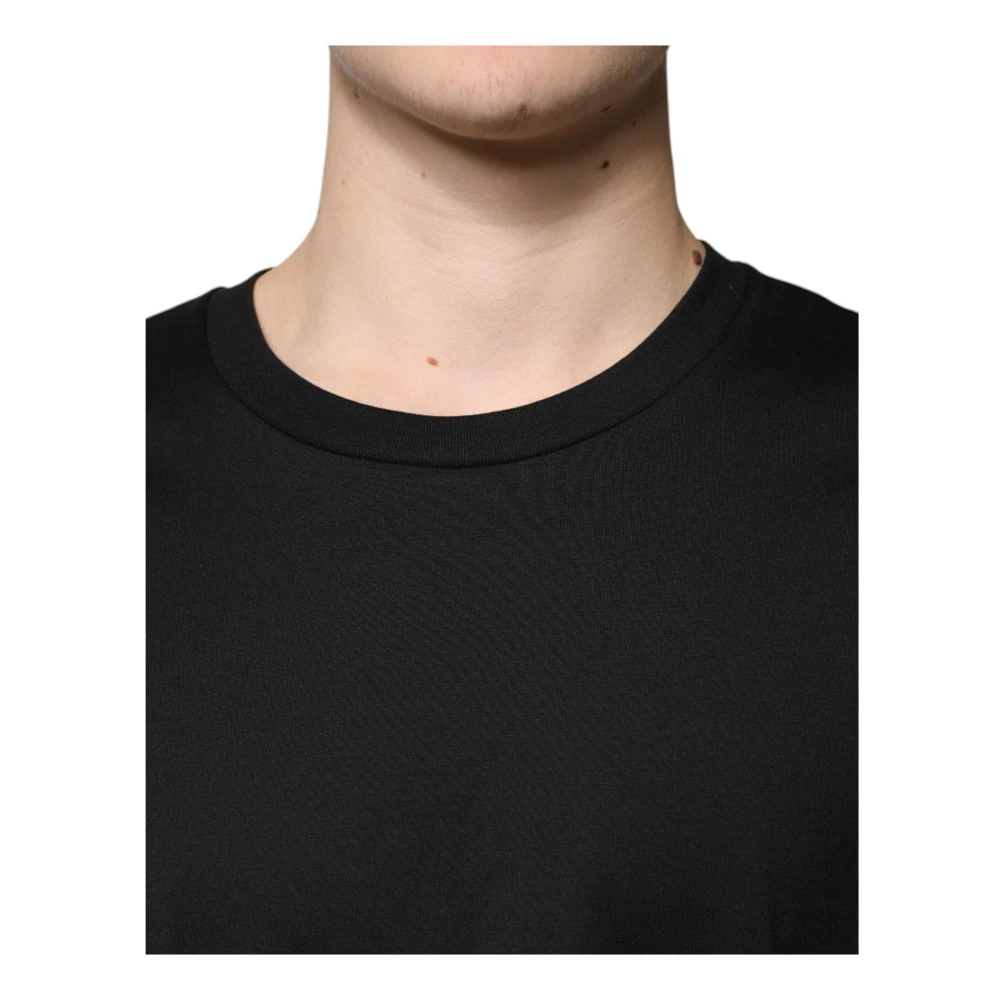 Dolce & Gabbana Zwart Katoenen Logo T-shirt Black Heren