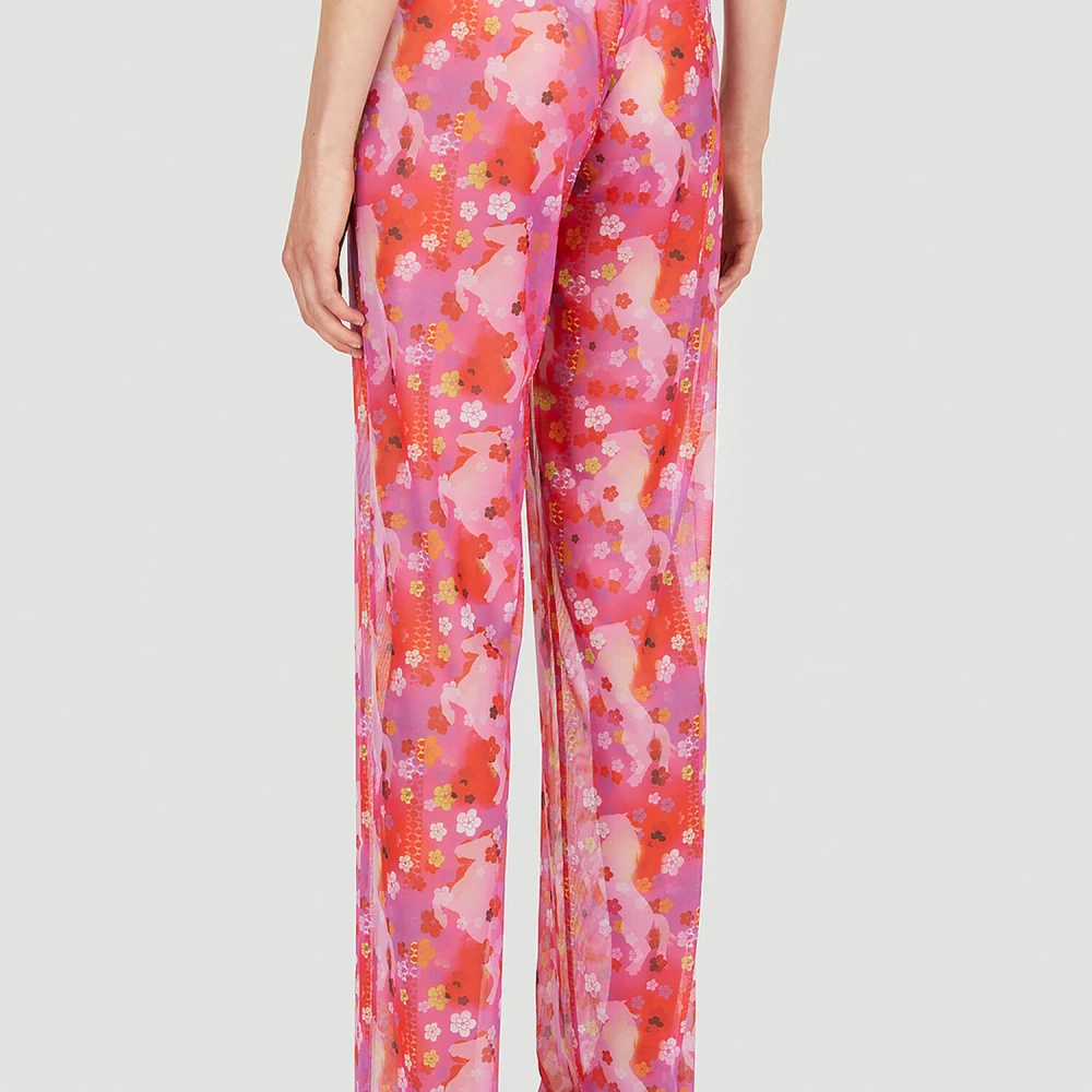 Louise Lyngh Bjerregaard Bloemenprint Office Broek Multicolor Dames