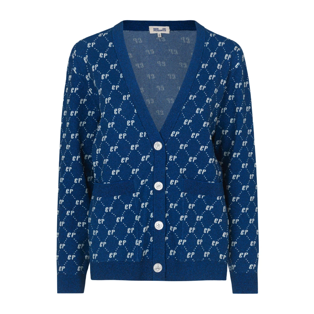 Baum und Pferdgarten Harlequin V-Neck Cardigan Blue, Dam