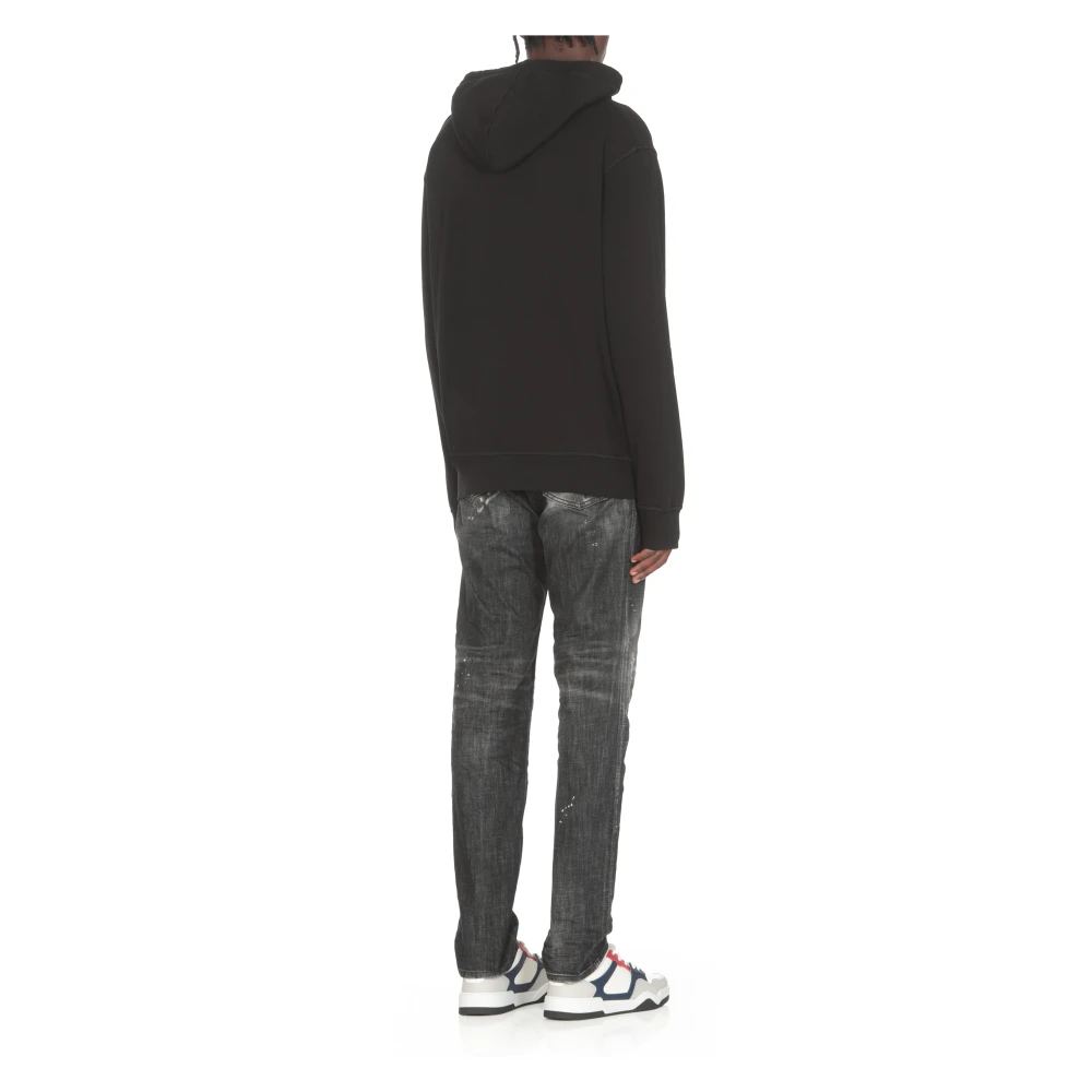 Dsquared2 Zwarte Katoenen Hoodie met Logo Black Heren