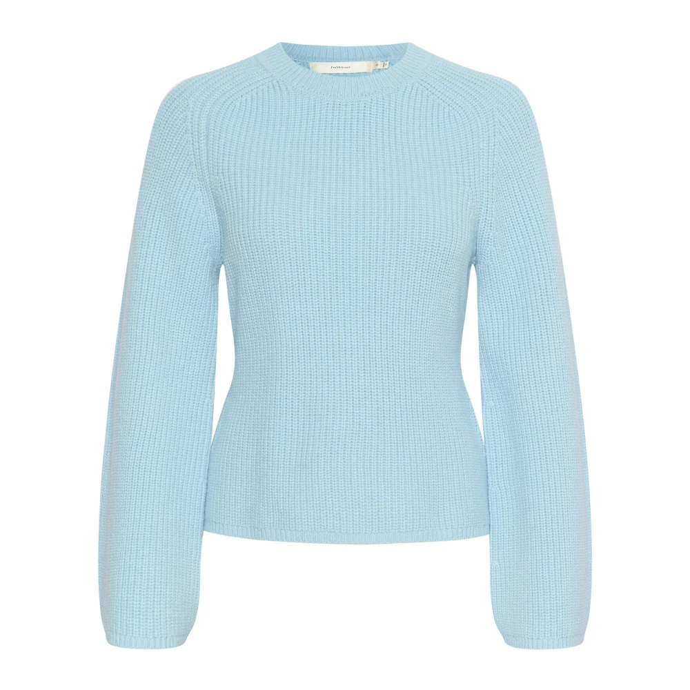 InWear Blauwe Gebreide Trui met Patroon Blue Dames