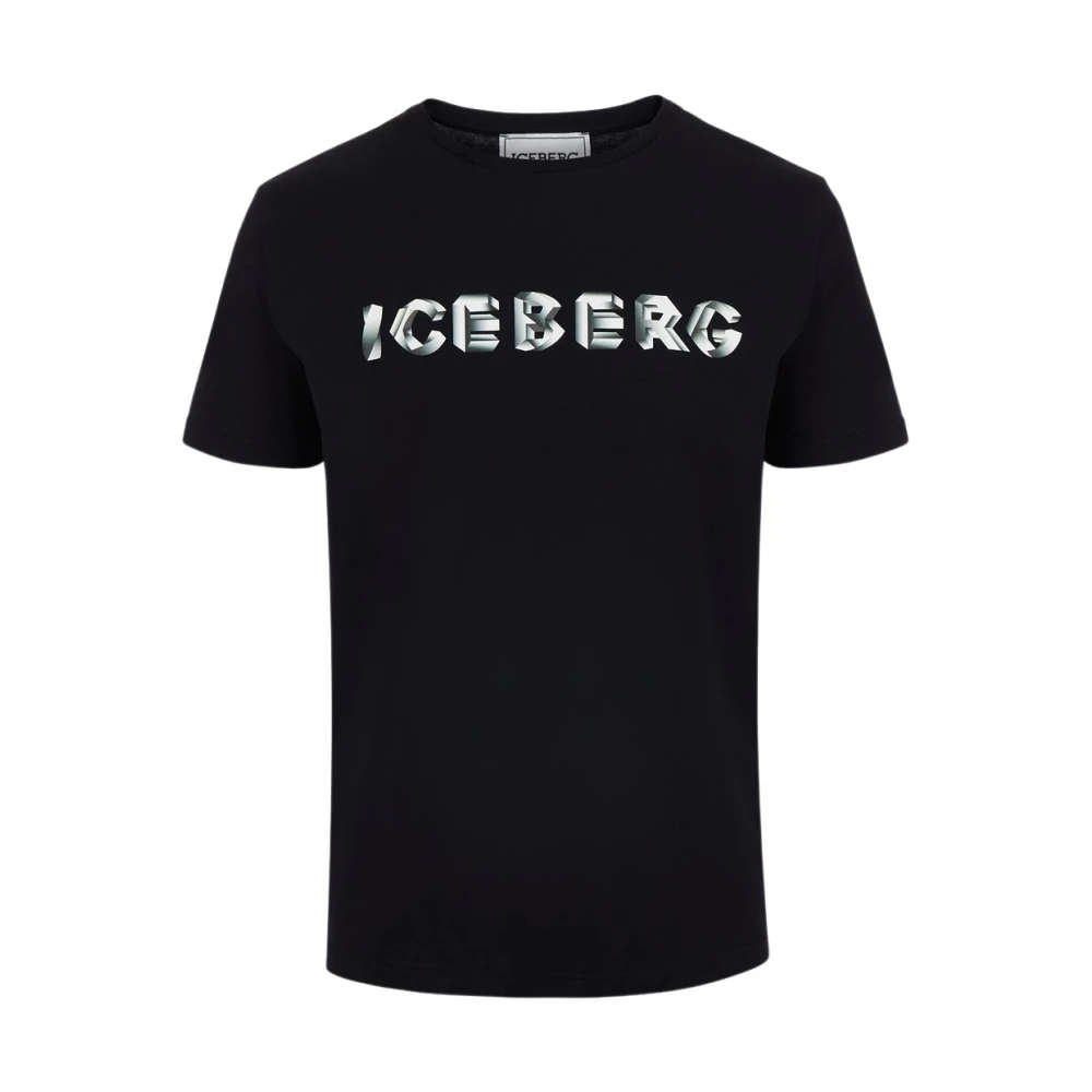 Iceberg Zwart T-shirt met logo Black Heren
