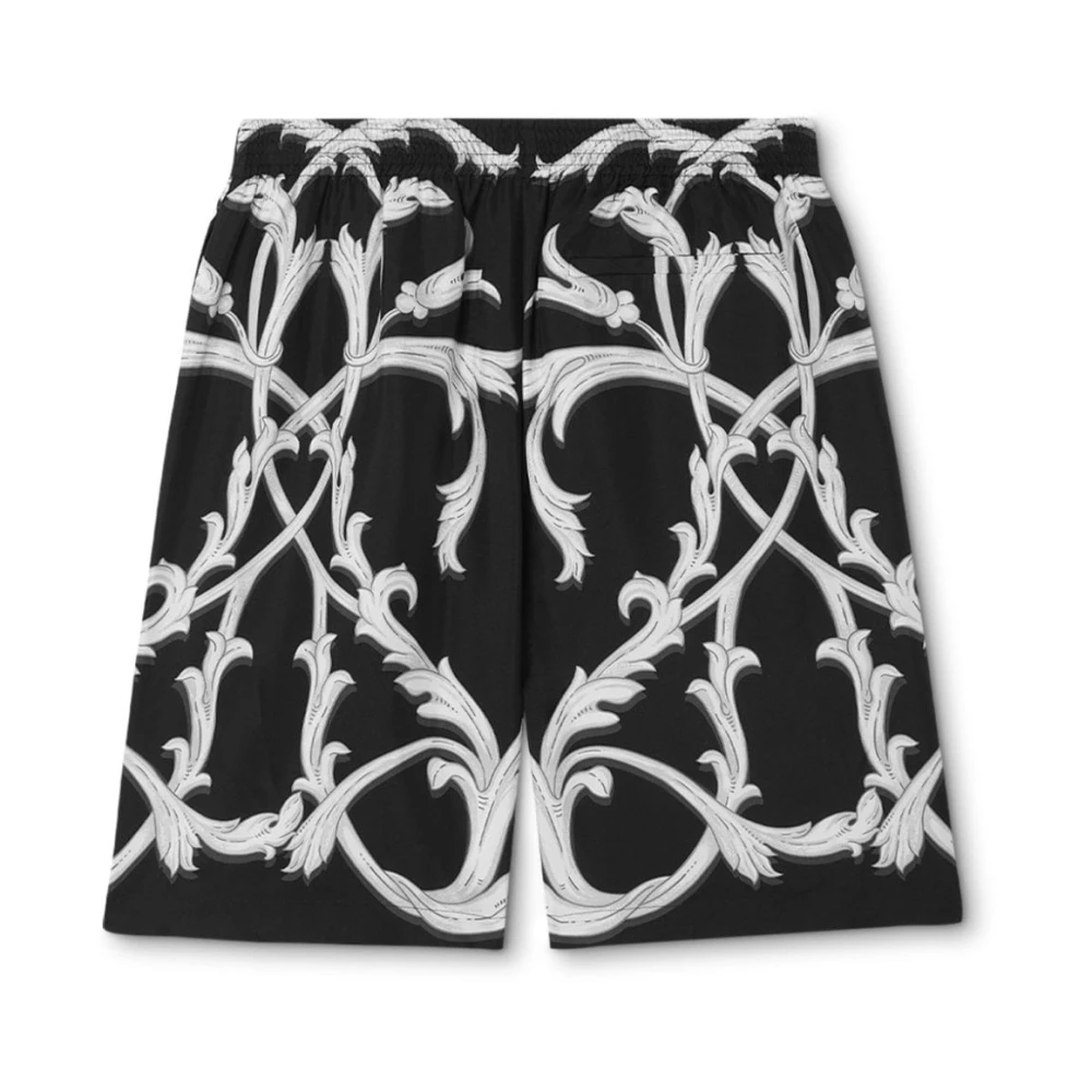 Versace Barocco Print Zijden Shorts Black Heren