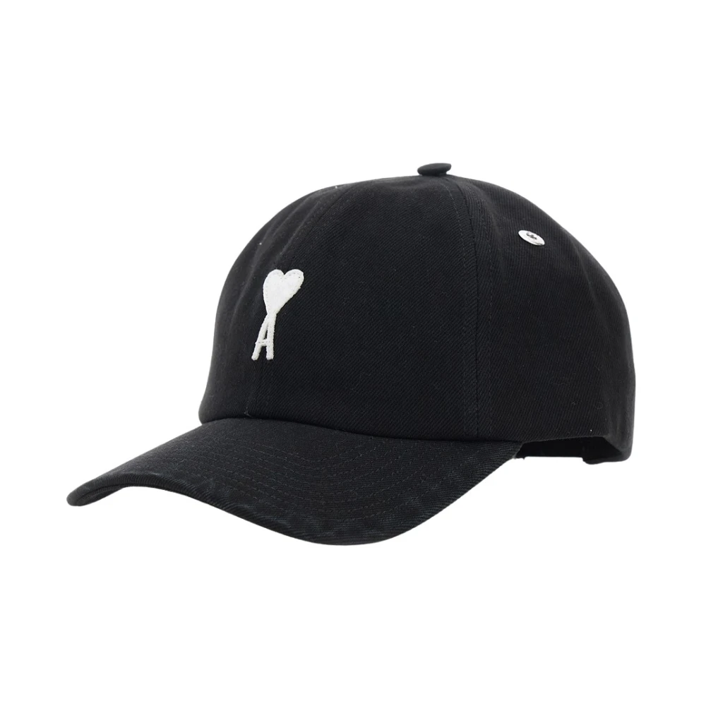 Ami Paris Men's Black Hats & Caps, One Size, Ami De Coeur Felt Cap