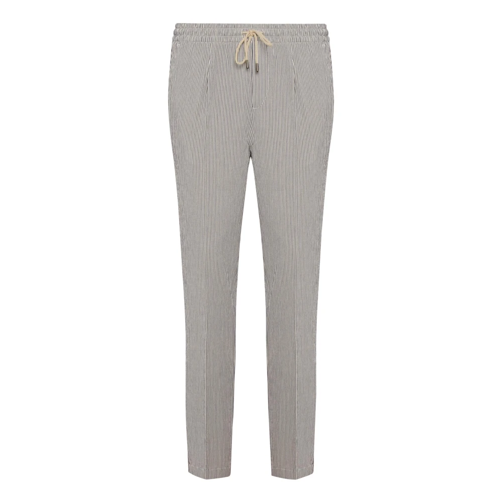 Boggi Milano Citybroek in stretch katoen-modal seersucker Blue Heren