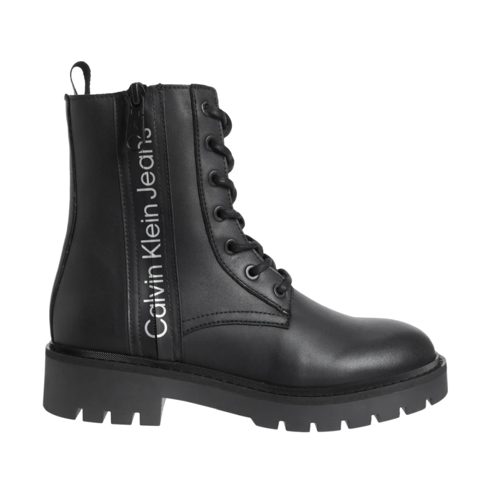 Calvin Klein Jeans Women's Black Combat Laceup Ankle Boot