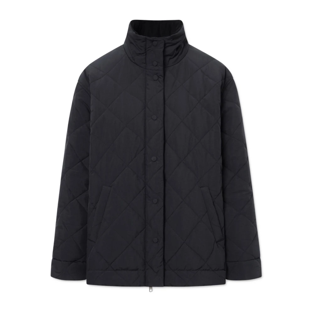 Rue De Tokyo Gewatteerde Tech Jas in Zwart Nylon Blue Dames