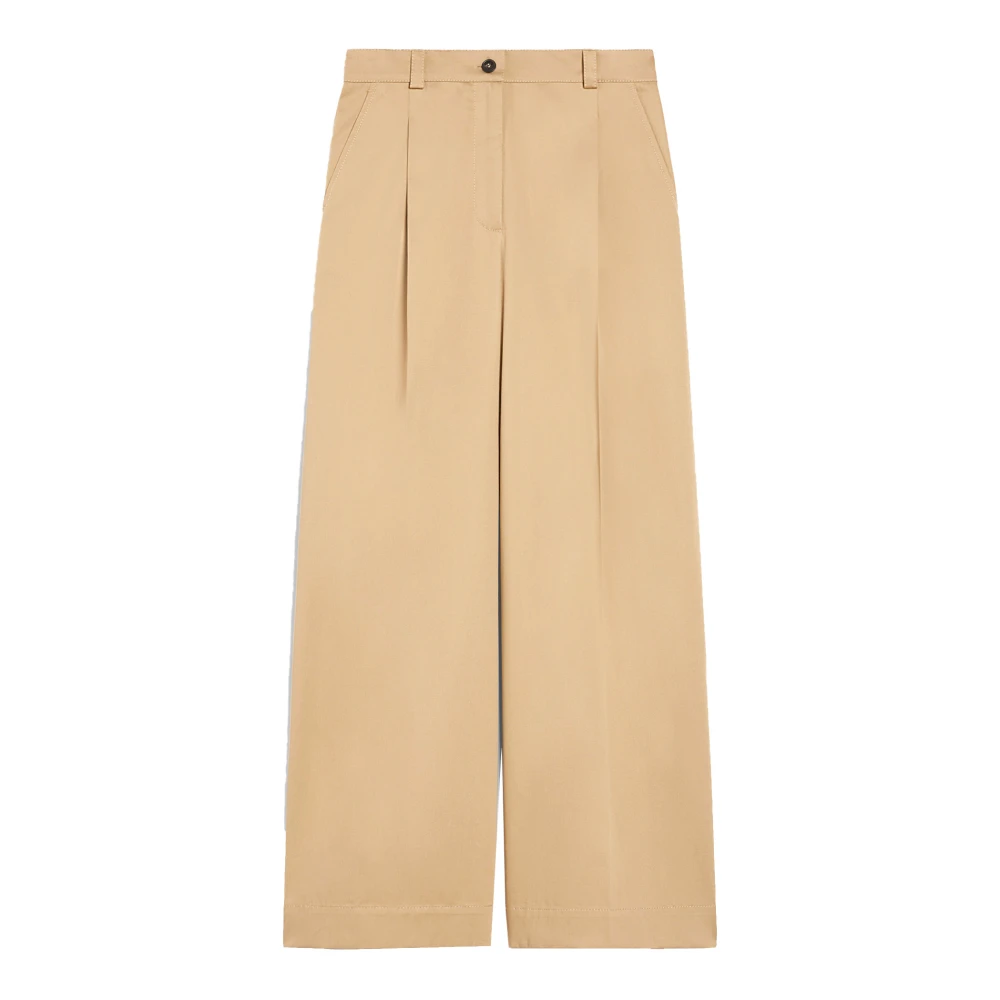 Max Mara Weekend Wijde katoenen broek Beige Dames