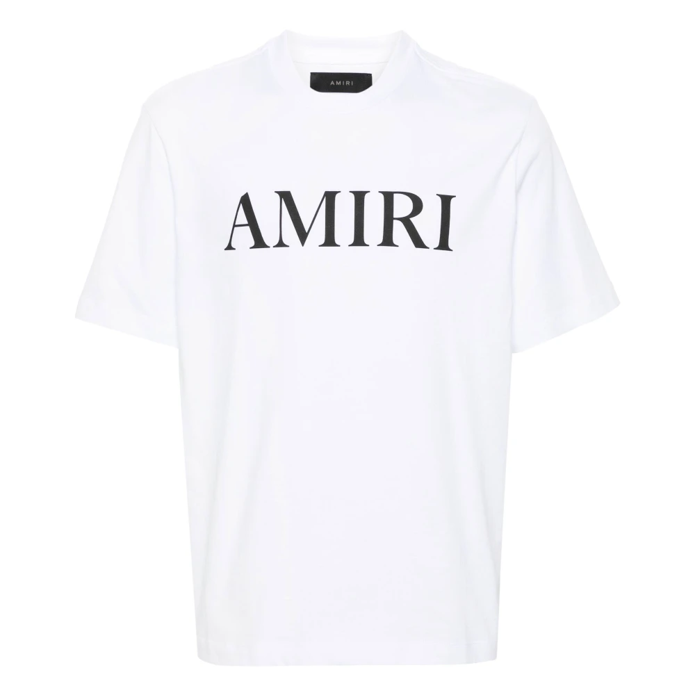 Amiri Witte Logo T-shirt van Katoen White Heren