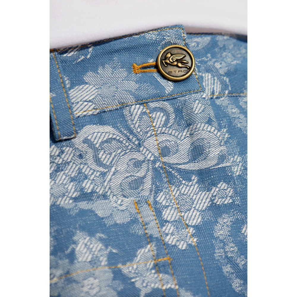 ETRO Broek met decoratief patroon Blue Dames