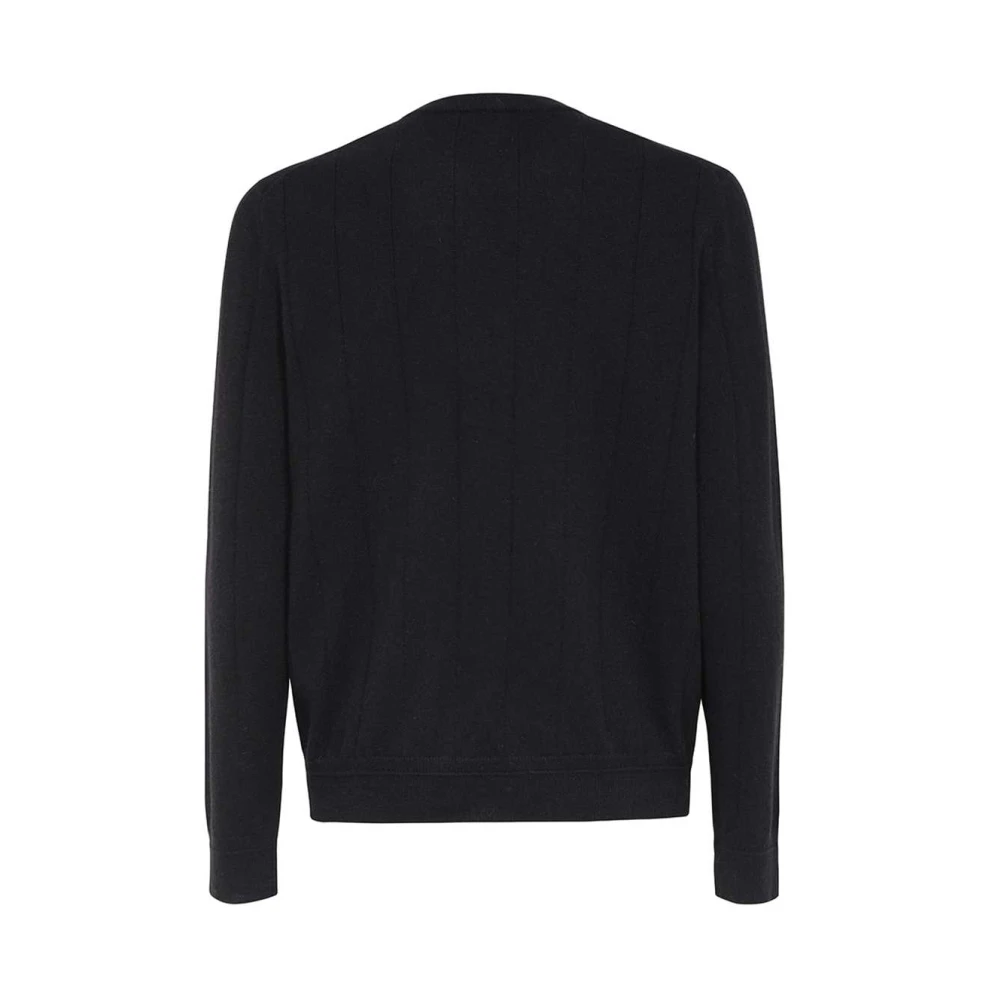 Brioni Kasjmiertrui met leren inzetstukken Black Heren