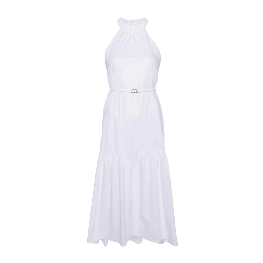 Twinset Lange jurk met riem White Dames