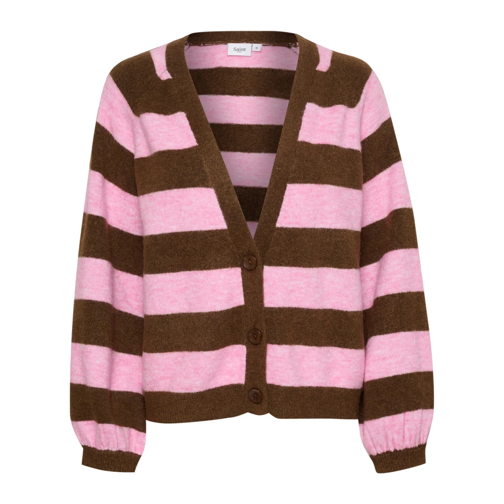 Saint Tropez Gestreepte Vest met Pofmouwen Multicolor Dames