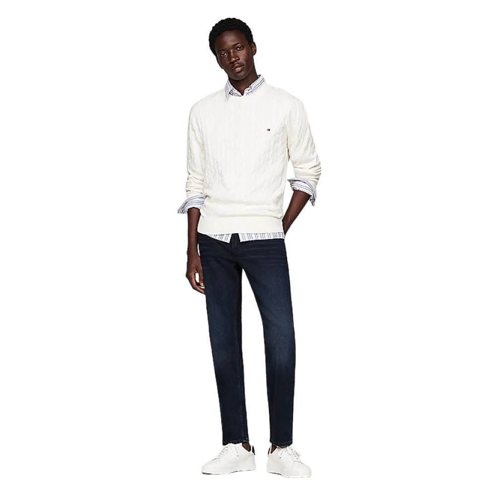 Tommy Hilfiger Retro-geïnspireerde Chain Knit Sweatshirt Room White Heren