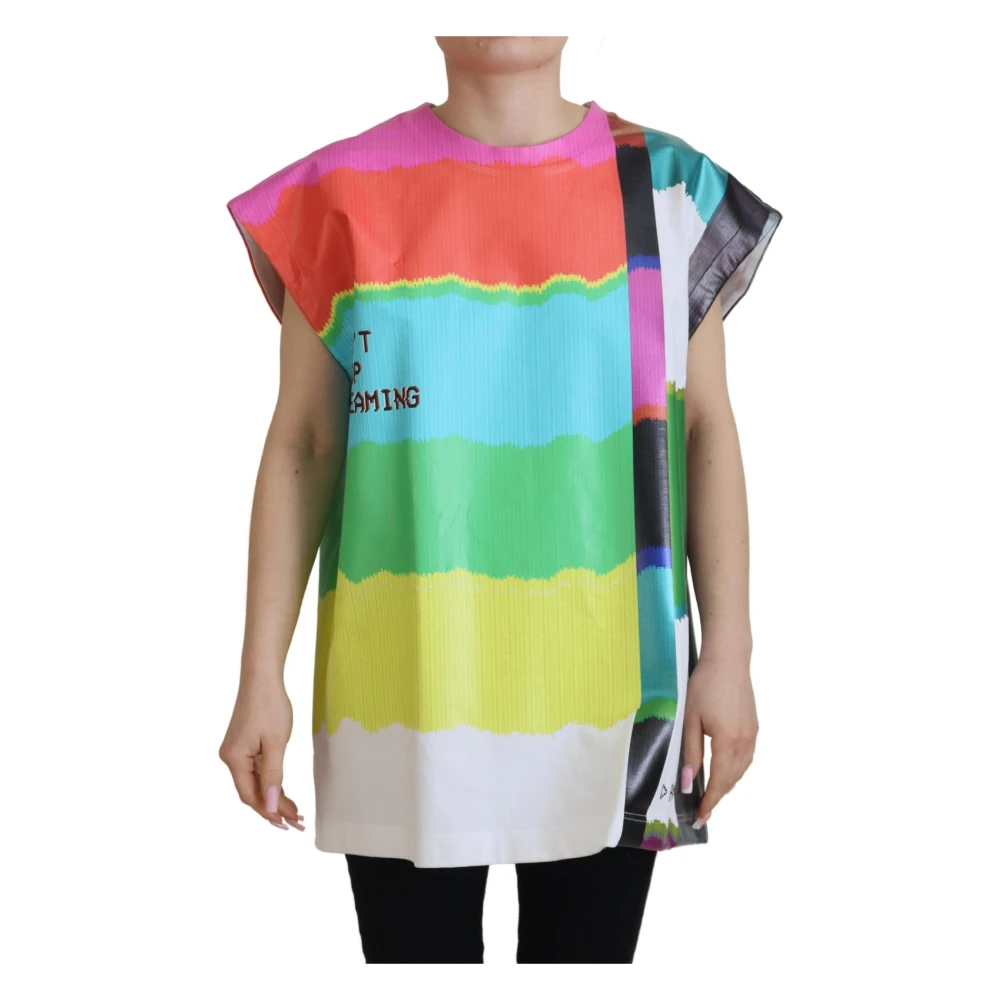 Dolce & Gabbana Women's Multicolor Blouses, Xs, Sleeveless Cotton Top