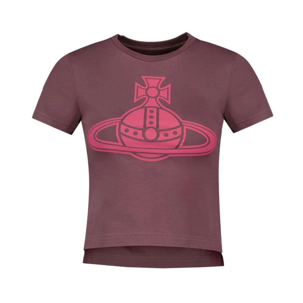 Vivienne Westwood Women's Burgundy Cotton Paris Orb Mini T-Shirt