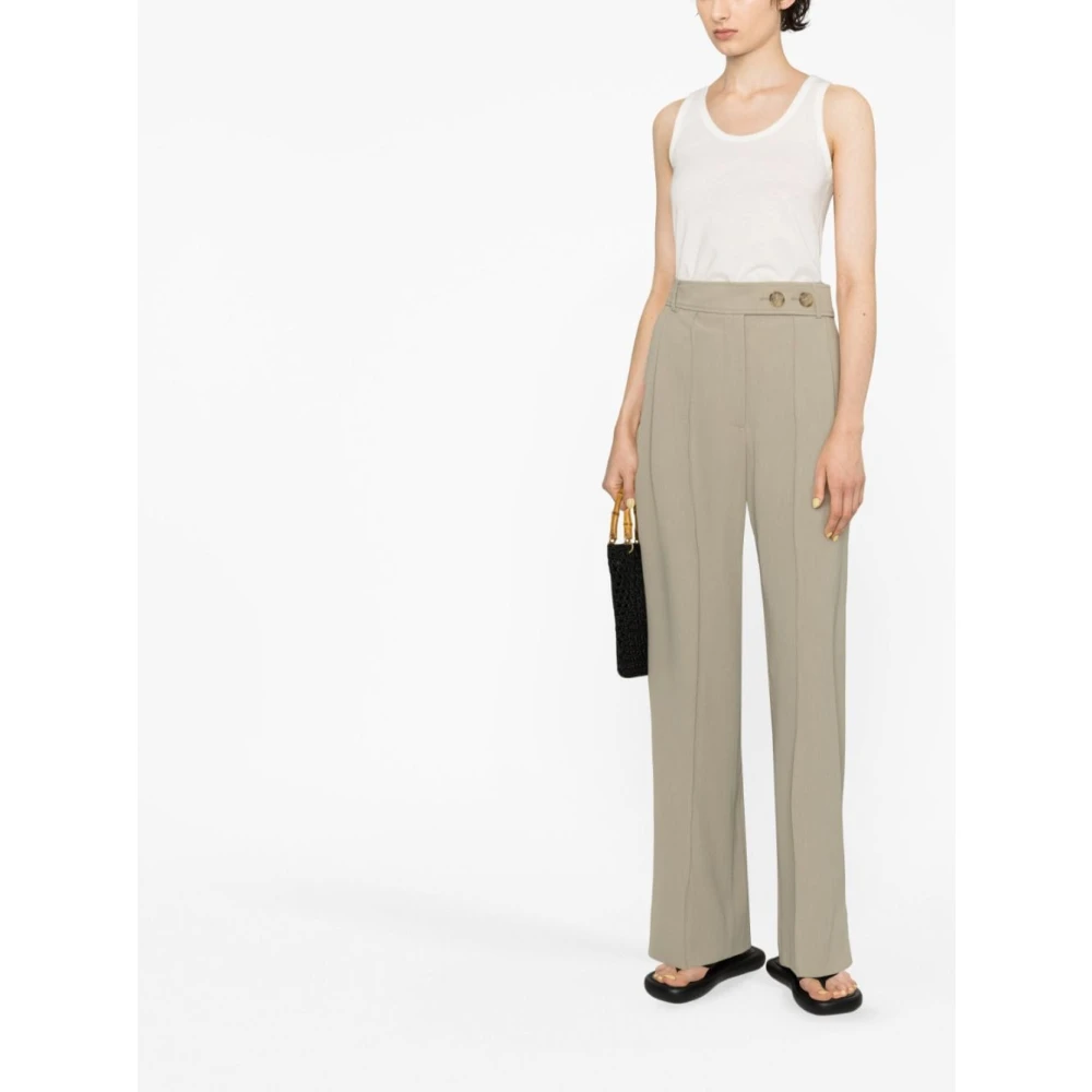 Jil Sander Logo Print Katoenen Mouwloos T-shirt White Dames