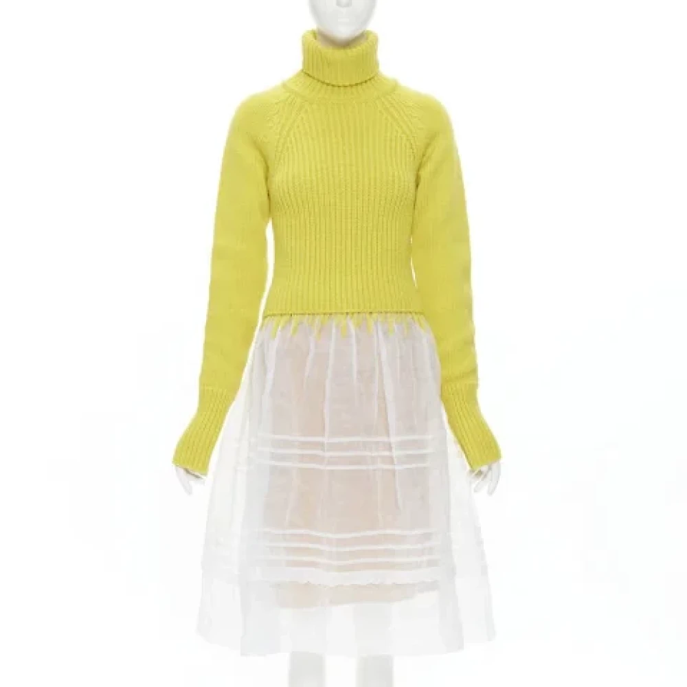 Loewe Pre-owned Wool dresses Yellow Dames
