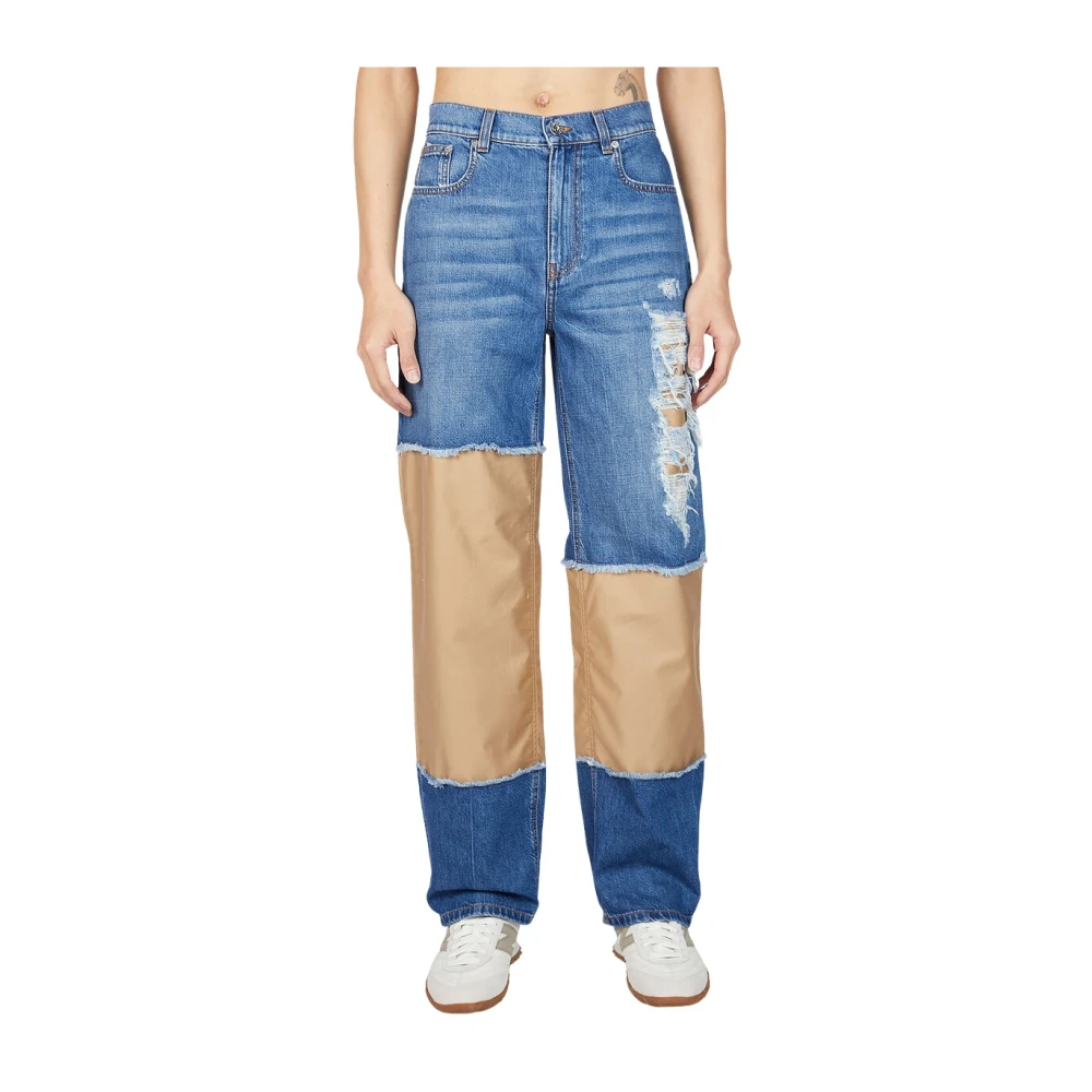 JW Anderson Slitna Patches Jeans Blue, Herr