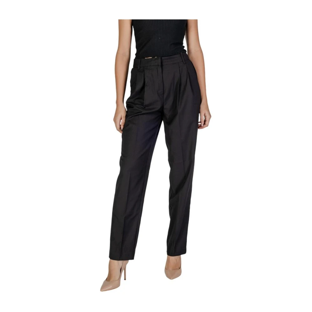 Vila Elastaanmix Dames Herfstbroek Black Dames