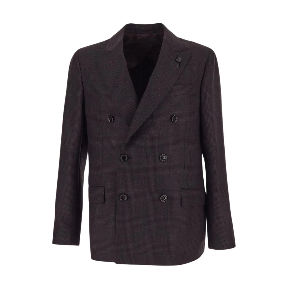 Lardini Dubbelbreasted pak voor mannen Brown Heren