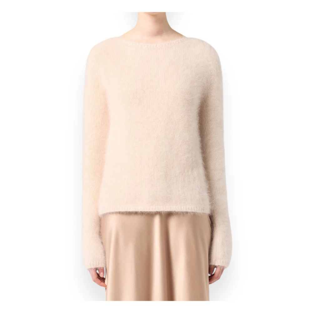Blumarine V-Back Neck Sweater Beige Dames