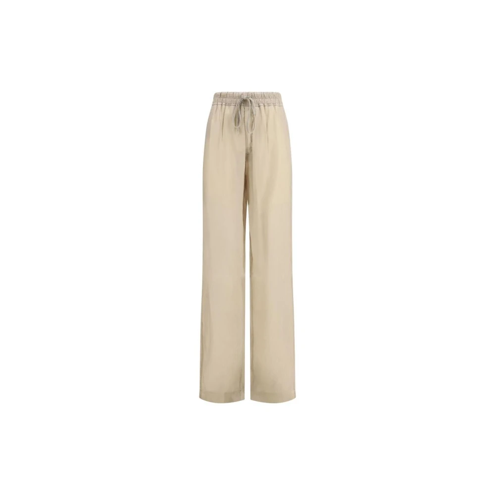 Rick Owens Women's Beige Wide Trousers, Xs, Casual Trousers