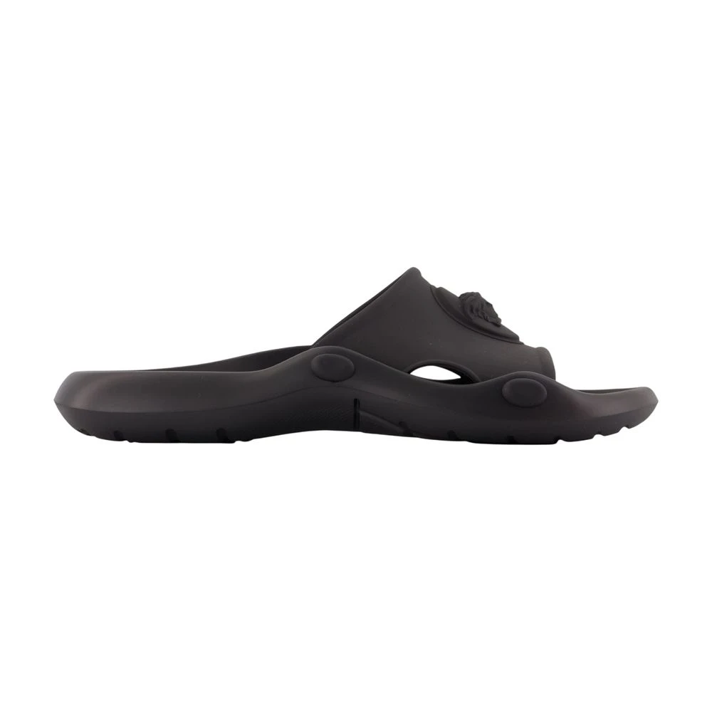 Versace Nettuno Rubber Slides - Male - Sliders - Black - 9 Uk - Shoes