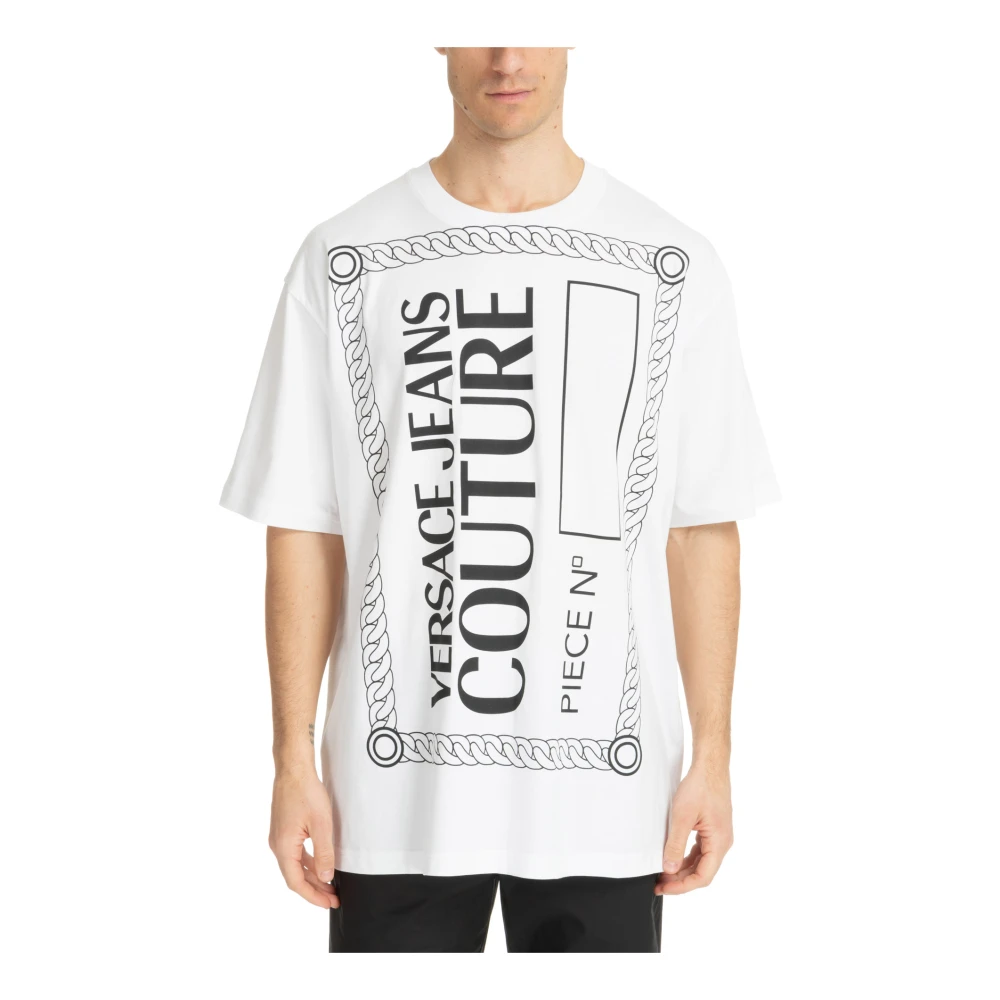 Versace Jeans Couture Gestreept Logo T-shirt White Heren