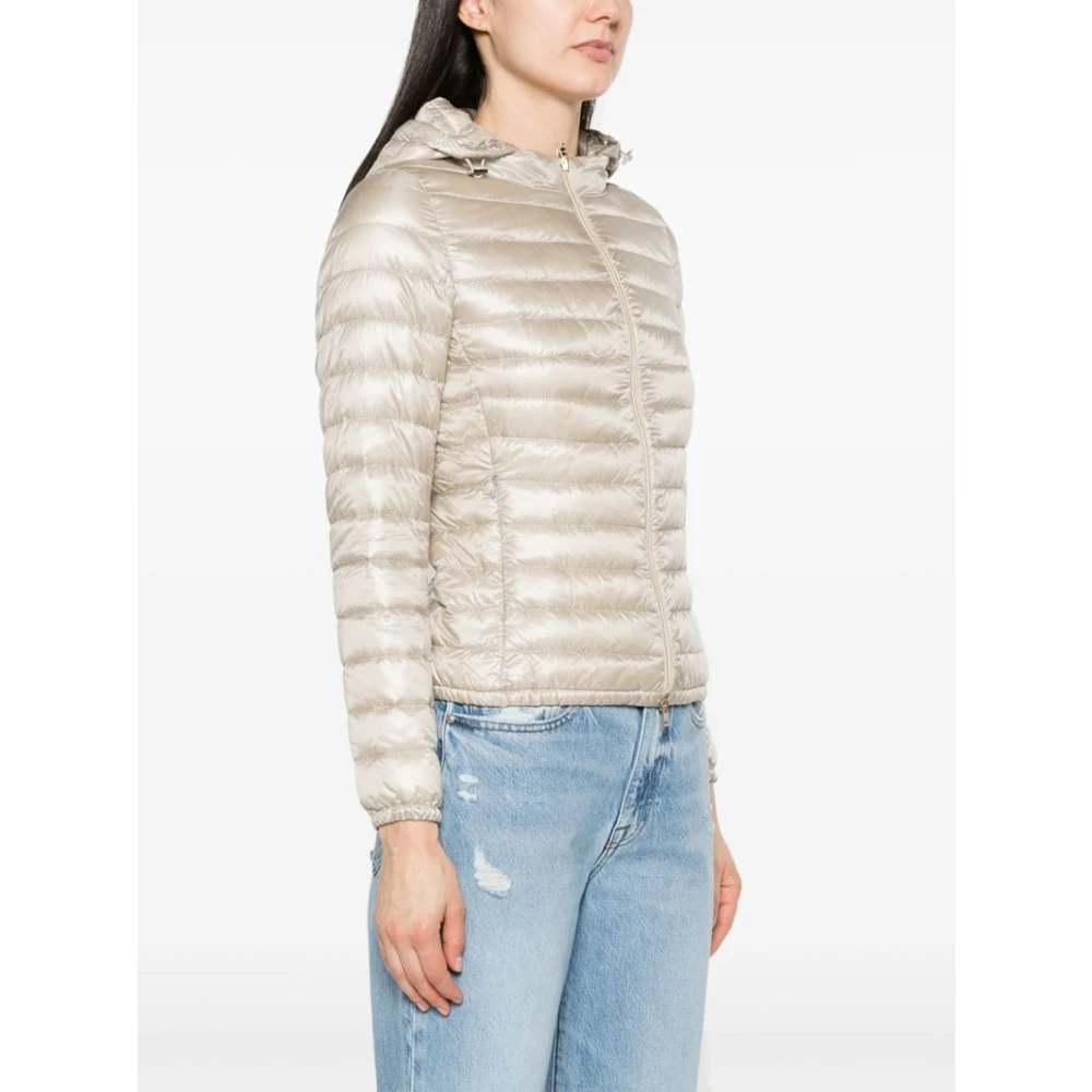 Herno Beige Gewatteerde Jas met Afneembare Capuchon Beige Dames
