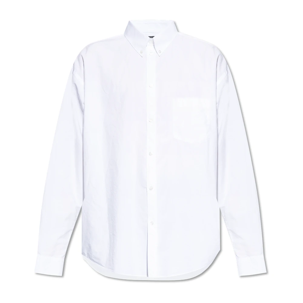 Balenciaga Katoenen shirt met zak White Heren