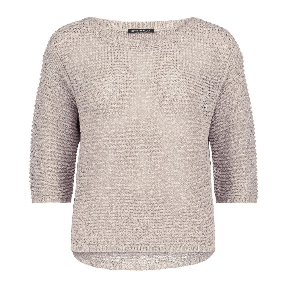 Betty Barclay Chunky Gebreide Trui met 3 4 Mouwen Beige Dames