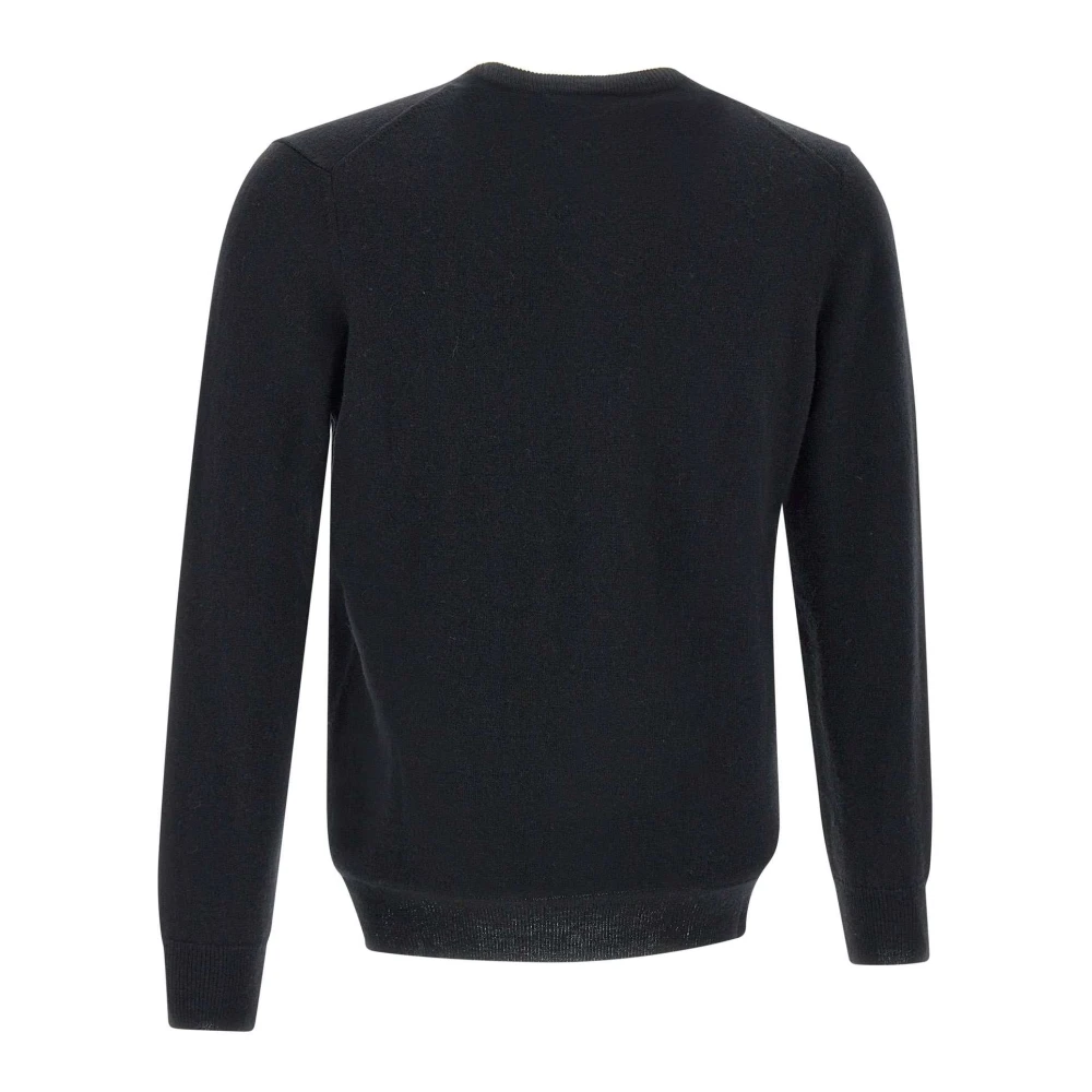 Kangra Zwarte Merinowol V-hals Trui Black Heren