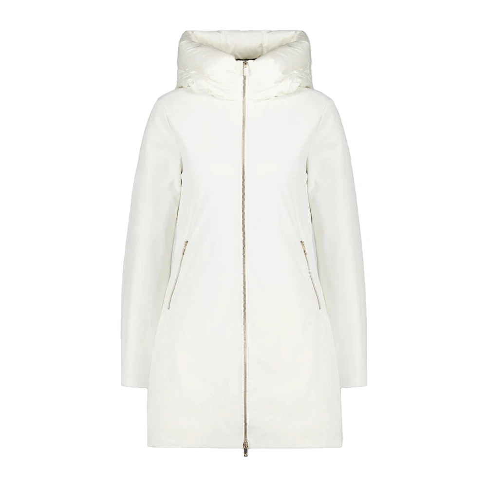 Ciesse Piumini Witte Lange Jas met Capuchon White Dames