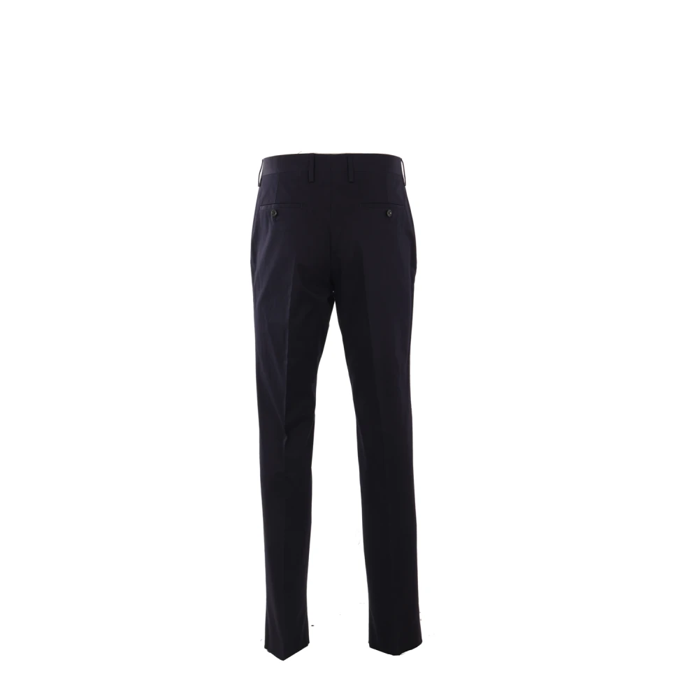 Lardini Donkerblauwe Katoenen Stretchbroek Black Heren